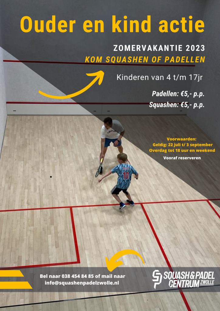 Ouder en kind actie squash